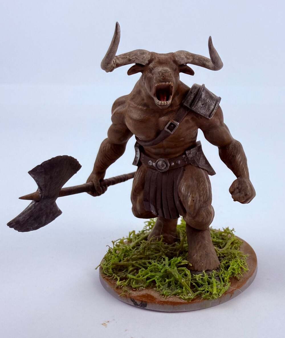 Hand-Painted Minotaur Warrior Fantasy Tabletop RPG Miniature